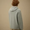 Sudadera con capucha y cremallera de felpa diagonal de algodón