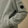 Sudadera con capucha y cremallera de felpa diagonal de algodón