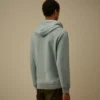 Sudadera con capucha y cremallera de felpa diagonal en relieve
