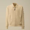 Sudadera con cremallera y lente de felpa de algodón diagonal