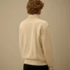 Sudadera con cremallera y lente de felpa de algodón diagonal