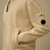 Sudadera con cremallera y lente de felpa de algodón diagonal