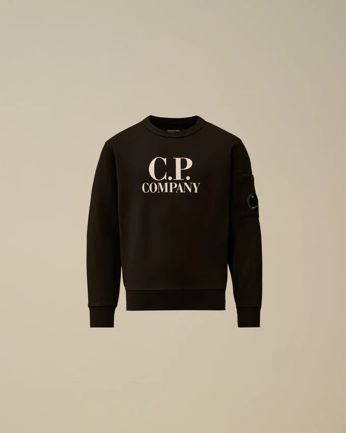 Sudadera con cuello redondo y logotipo U16 de forro polar diagonal