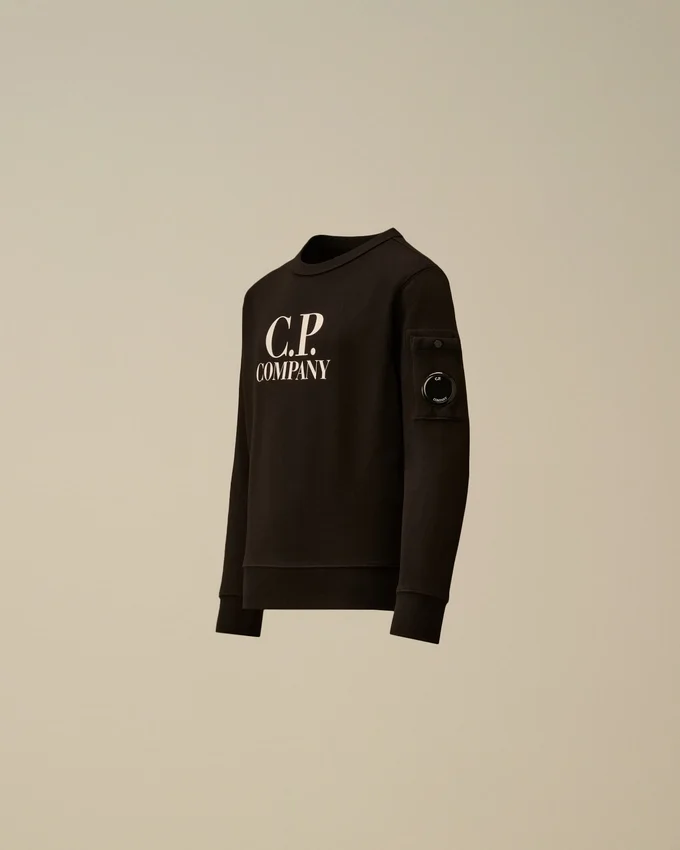 Sudadera con cuello redondo y logotipo U16 de forro polar diagonal