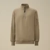Sudadera con media cremallera de forro polar diagonal en relieve