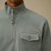 Sudadera con media cremallera de forro polar en relieve diagonal