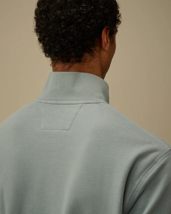 Sudadera con media cremallera de forro polar en relieve diagonal