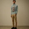 Sudadera con media cremallera de forro polar en relieve diagonal