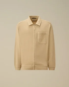 Sudadera de corte recto con cremallera, de jersey peinado 10/2