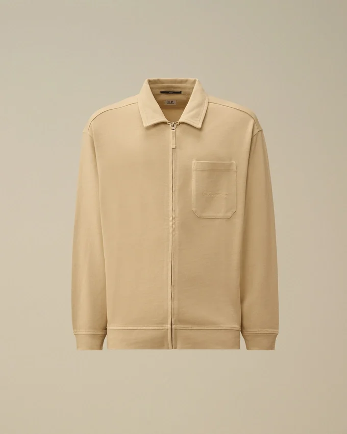 Sudadera de corte recto con cremallera, de jersey peinado 10/2