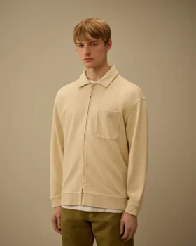 Sudadera de corte recto con cremallera, de jersey peinado 10/2