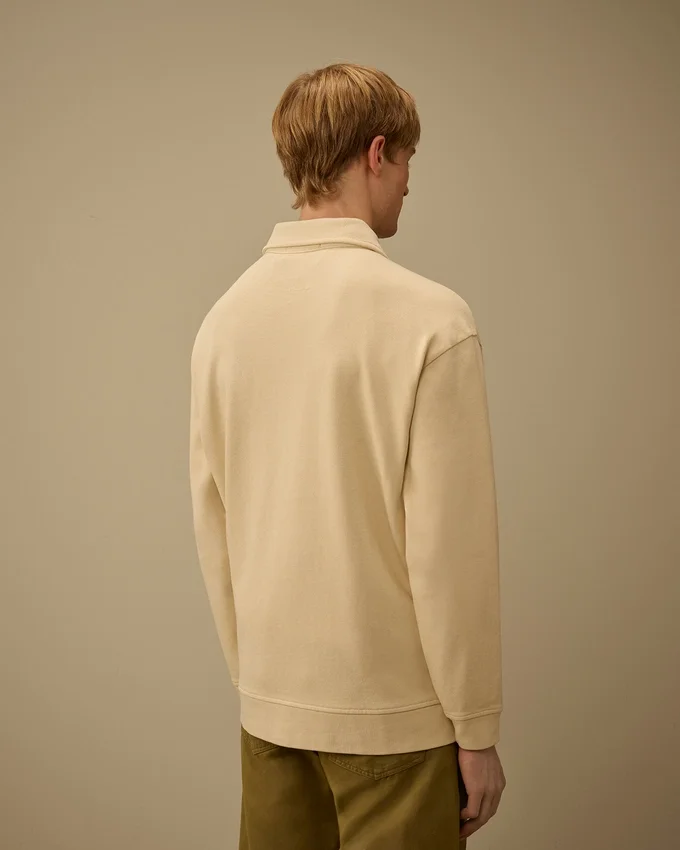 Sudadera de corte recto con cremallera, de jersey peinado 10/2