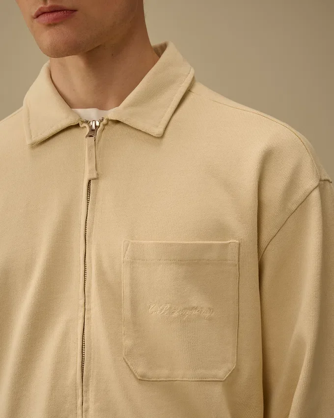 Sudadera de corte recto con cremallera, de jersey peinado 10/2