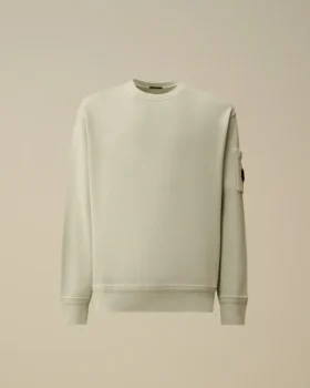 Sudadera de cuello redondo con lente, de felpa de algodón diagonal teñida por resistencia