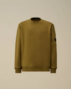 Sudadera de cuello redondo con lente de felpa diagonal en relieve