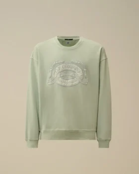 Sudadera de cuello redondo con logo cuadrado de forro polar diagonal