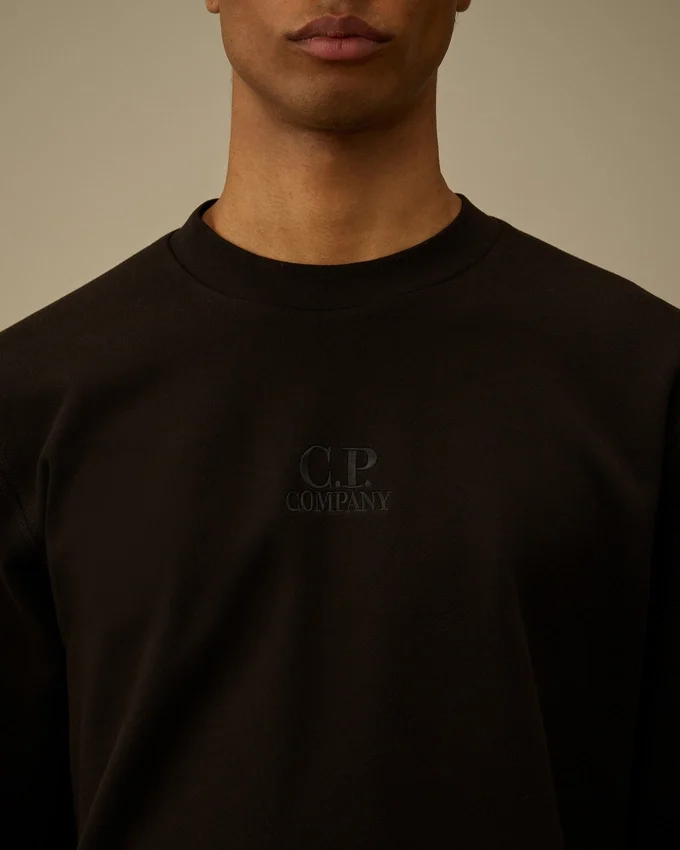 Sudadera de cuello redondo de felpa diagonal en relieve