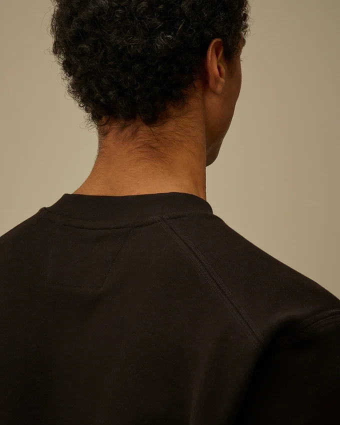 Sudadera de cuello redondo de felpa diagonal en relieve