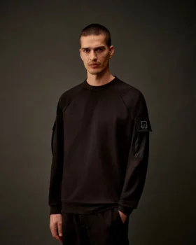 Sudadera de cuello redondo de felpa elástica de la Metropolis Series