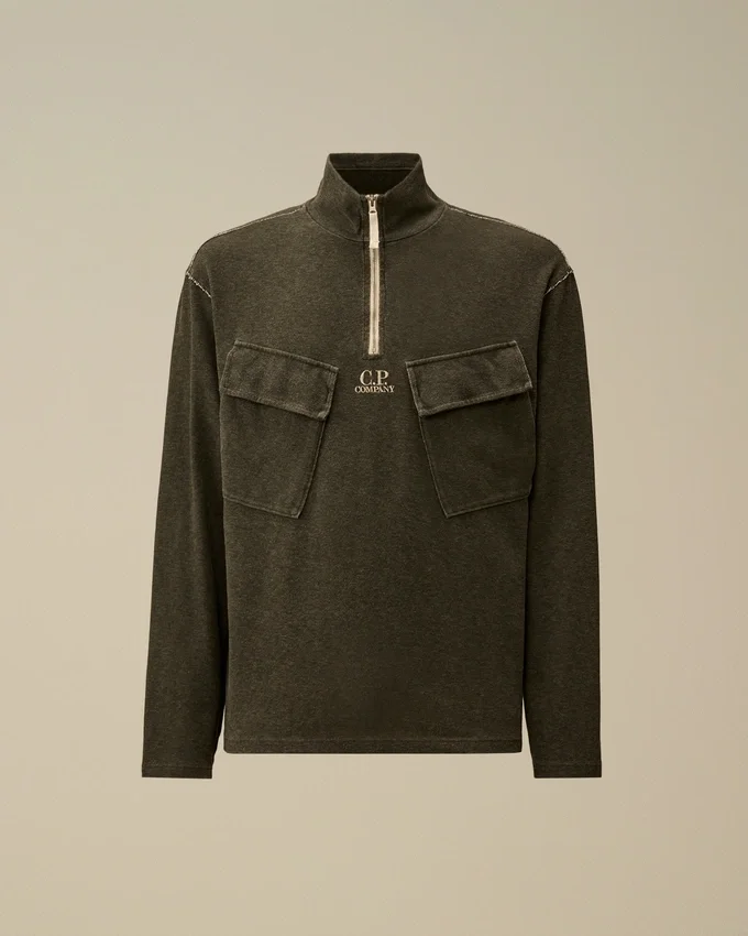 Sudadera de jersey grueso con media cremallera