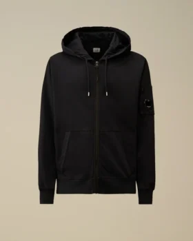 Sudadera ligera de felpa con capucha, cremallera y detalle de la Lens