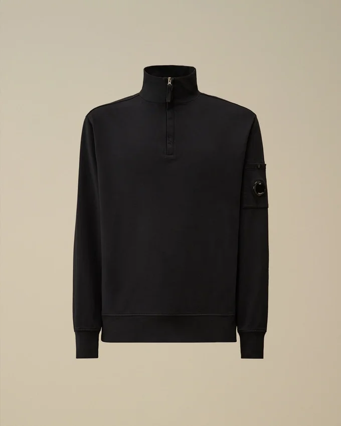 Sudadera ligera de felpa con media cremallera Lens