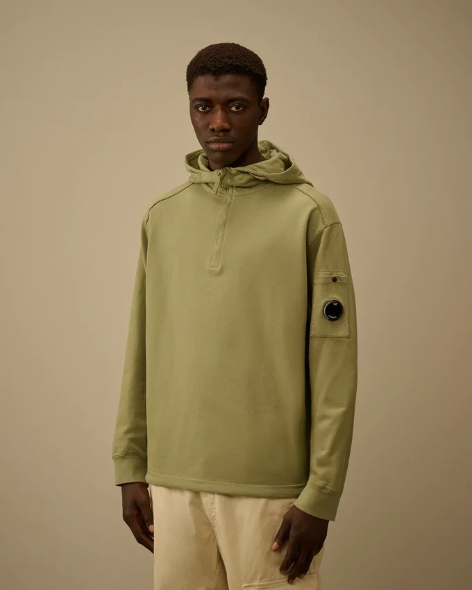 Sudadera ligera de felpa con media cremallera Lens