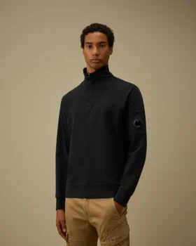 Sudadera ligera de felpa con media cremallera Lens