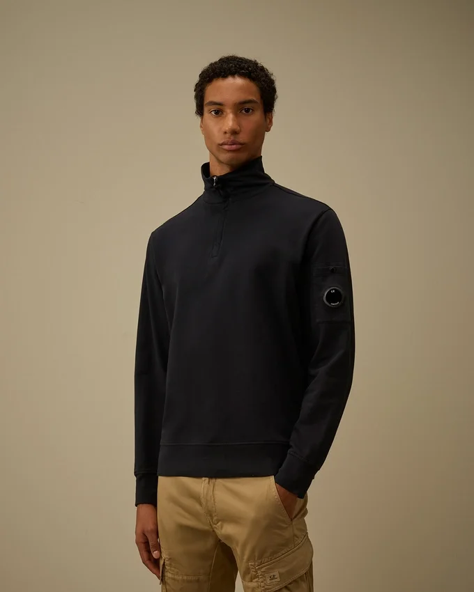 Sudadera ligera de felpa con media cremallera Lens