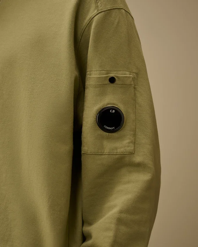 Sudadera ligera de felpa con media cremallera Lens