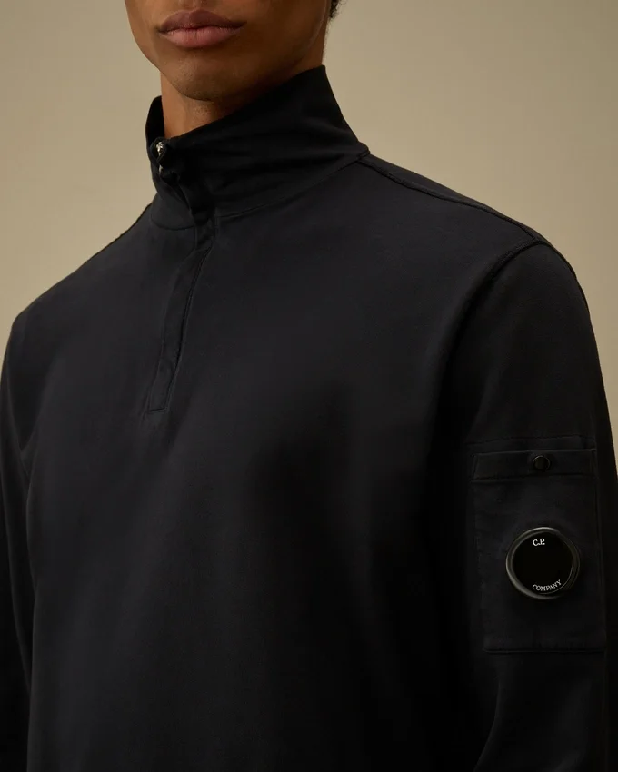 Sudadera ligera de felpa con media cremallera Lens