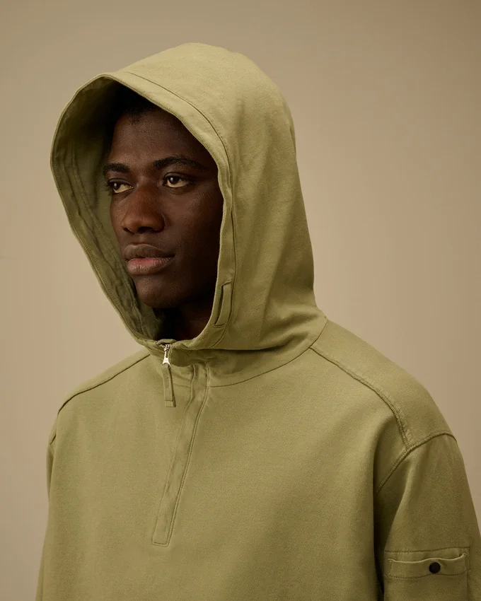 Sudadera ligera de felpa con media cremallera Lens