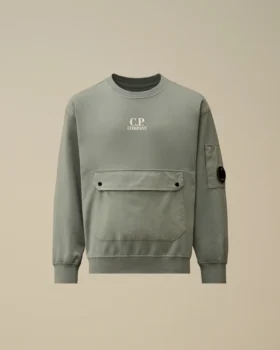 Sudadera U16 de felpa ligera con cuello redondo y detalles en tejido mixto