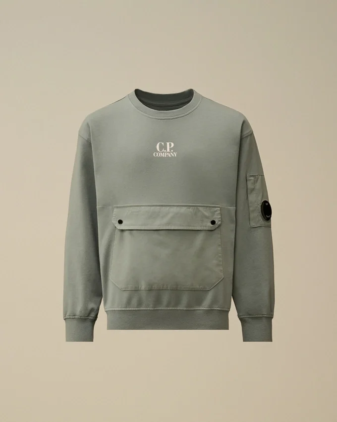 Sudadera U16 de felpa ligera con cuello redondo y detalles en tejido mixto
