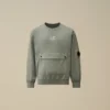 Sudadera U16 de felpa ligera con cuello redondo y detalles en tejido mixto