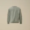 Sudadera U16 de felpa ligera con cuello redondo y detalles en tejido mixto
