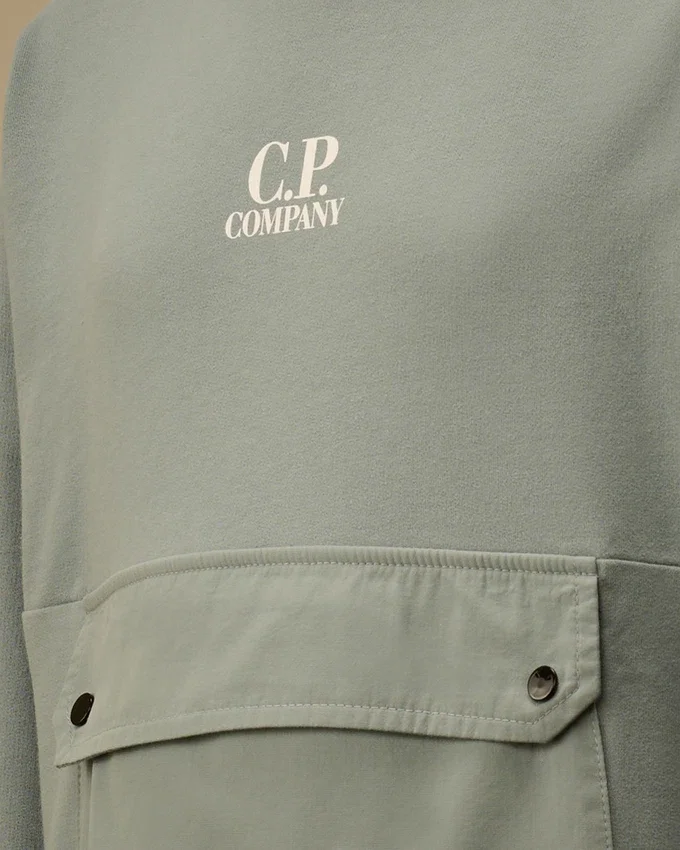 Sudadera U16 de felpa ligera con cuello redondo y detalles en tejido mixto